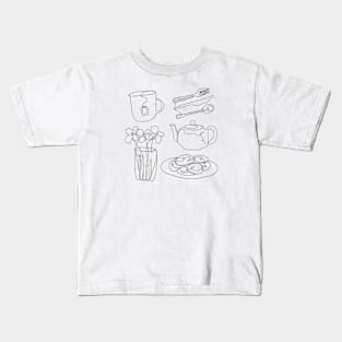 Slow Morning Scribbles Kids T-Shirt